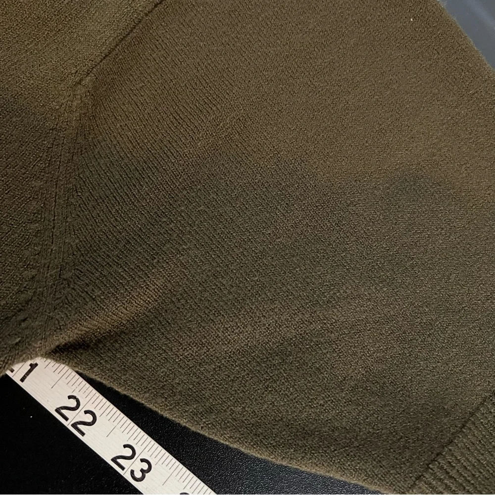2 VTG Fall Sweater Sz L Sag Harbor Petite JAC Olive Rust Mock‎ Neck Asymmetric